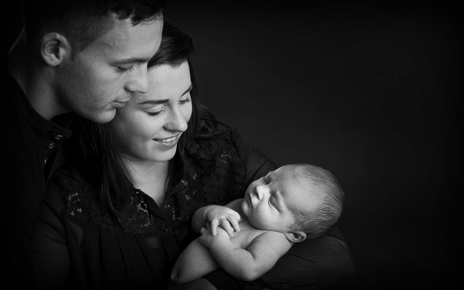 Classical Portrait Newborn Child with Parents